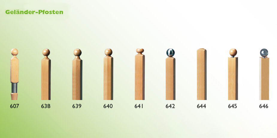 Geländer-Pfosten aus Holz und Edelstahl