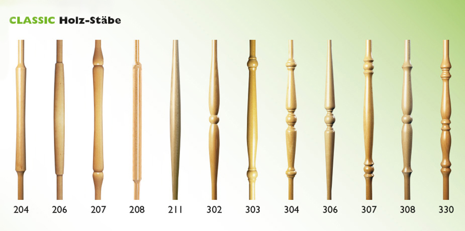 Geländerstäbe in Holzoptik