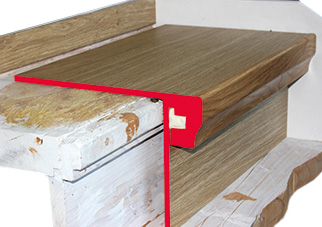 Treppenrenovierungsstufe aus Echtholz